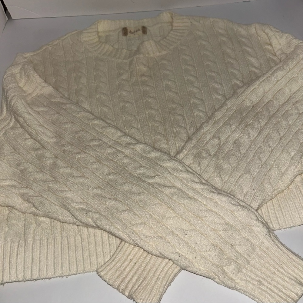 Altar'd State Cream Cable Knit Sweater